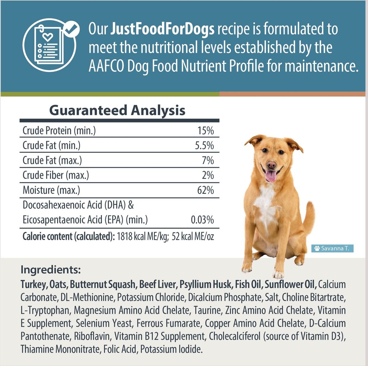 JustFoodForDogs Veterinary Diet Metabolic Support Frozen Human-Grade Fresh Dog Food