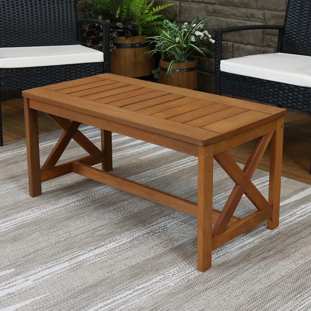 Ultimate Patio 35-Inch Meranti Wood Outdoor Patio Coffee Table