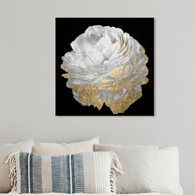 X 12 quot Gold And Light Floral Floral And Botanical Unframed Canvas Wall Art In Black Oliver Gal