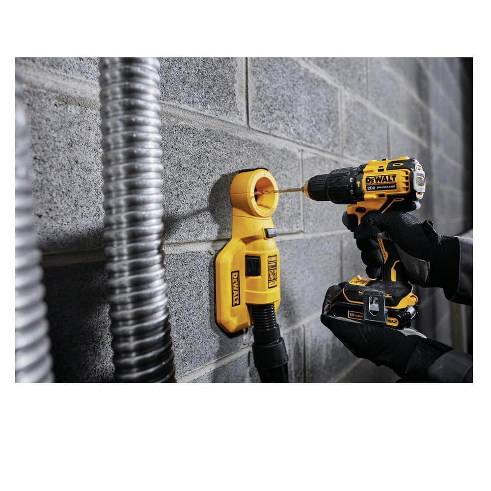 DEWALT DCD709C2 ATOMIC 20V MAX Cordless Brushless Compact 1/2 in. Hammer Drill， (2) 20V 1.3Ah Batteries， Charger， and Bag