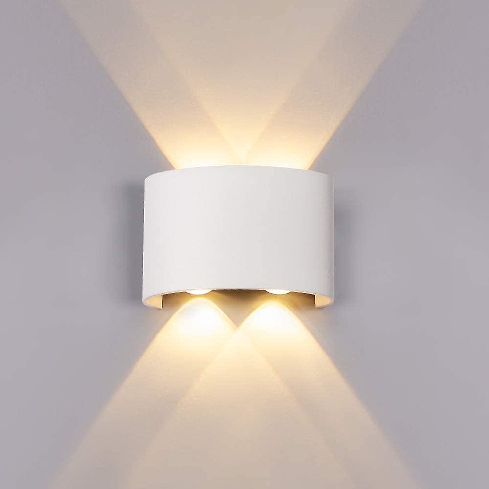 12W 4LEDs Wall Light Outdoor/Indoor Waterproof IP65， Warm White 2800K， Modern Design Up and Down， Ma