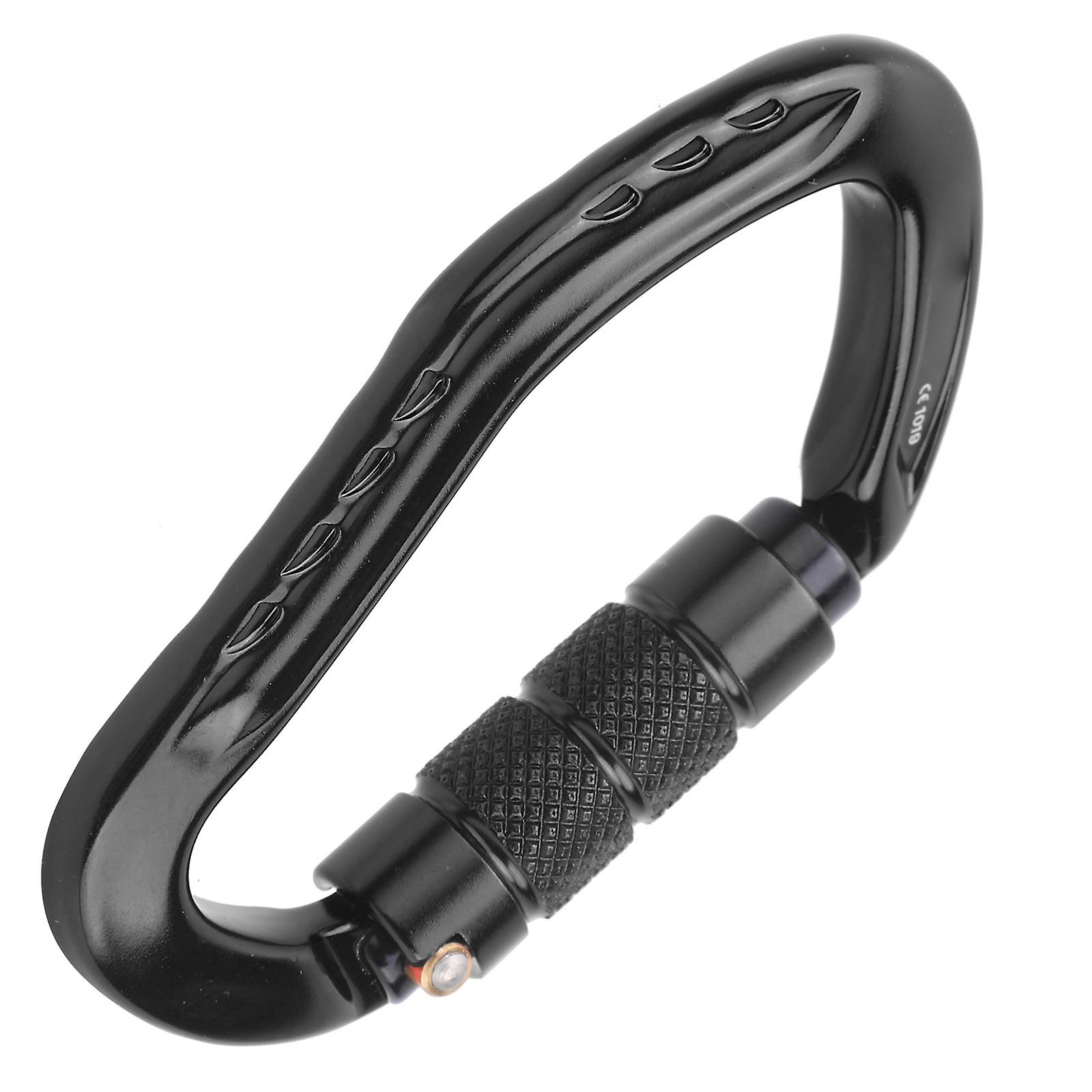 Outdoor Rock Climbing Carabiner Aluminum Alloy Auto Locking Safety Buckle Accessoryblack