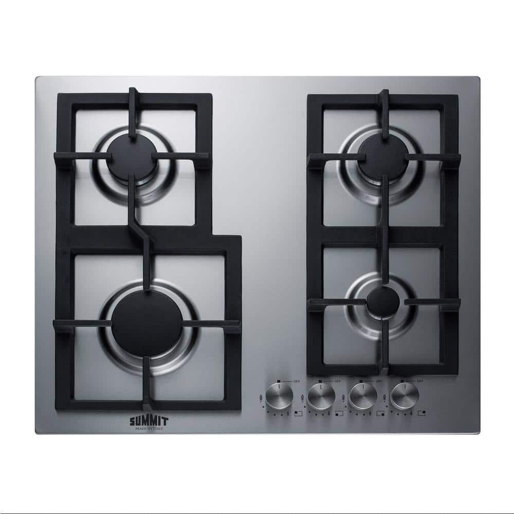 Summit Appliance 24 in Gas Cooktop in Stainless Steel with 4 Burners