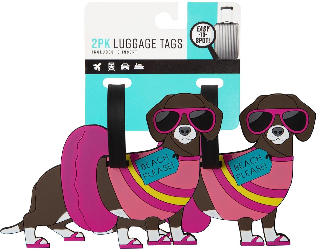 Pounce + Fetch Pet Design Luggage Id Tag， 2 count， Style Varies