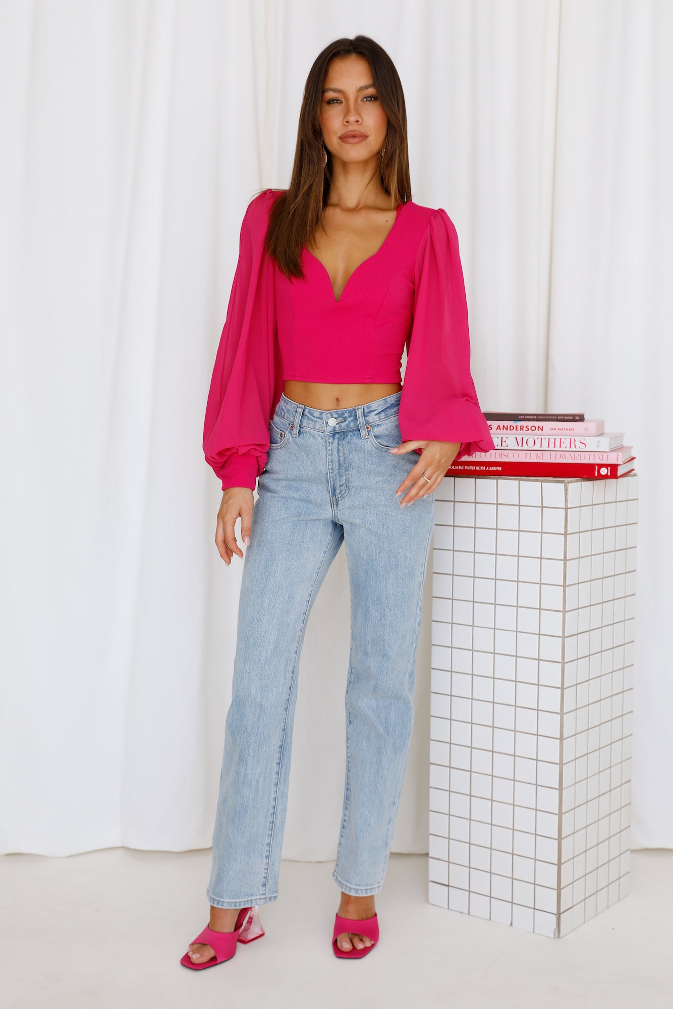 Night Train Crop Top Fuchsia