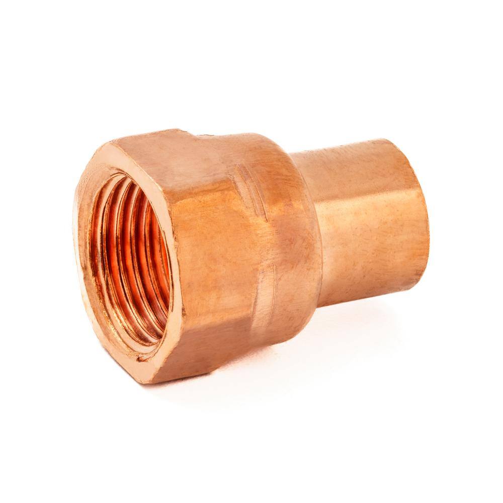 Everbilt 12 in. Copper Pressure Cup x FPT Female Adapter Fitting W 01231EB