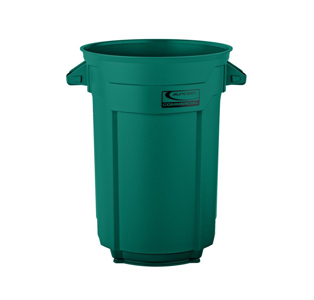 Plastic Utility Trash Can ; 44 Gallon， Green ;