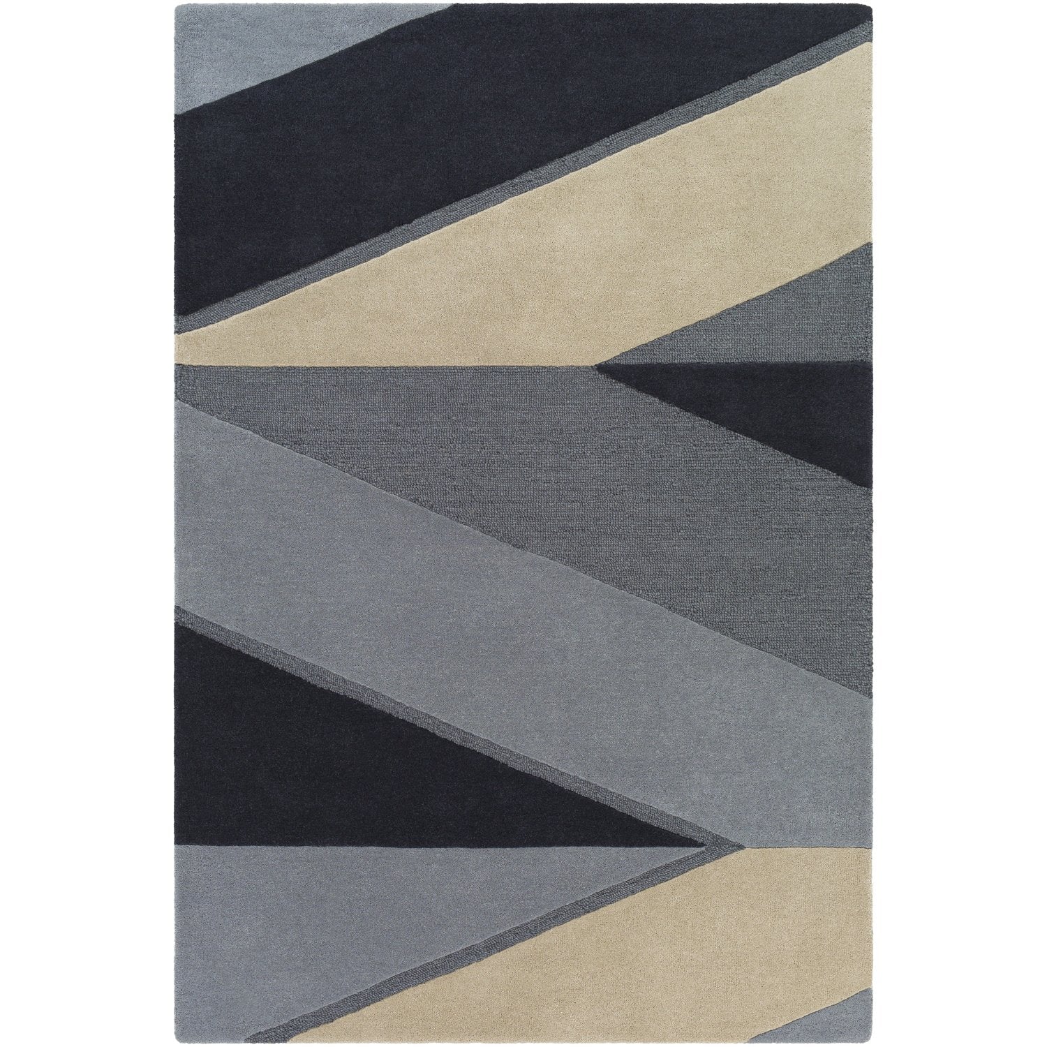 Kennedy Hand Tufted Rug in Navy, Taupe, Khaki, Charcoal, Denim