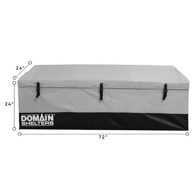 Domain Shelters 176 Gallon 6 X 2 X 2 Foot Outdoor Patio Backyard Garden Storage Container Deck Box W removable Weather Bars amp Clip Buckles Gray black