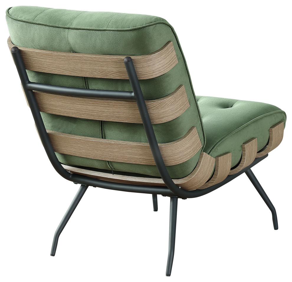 Aloma Armless Tufted Accent Chair Green   Modern   Armchairs And Accent Chairs   by Modon  Houzz