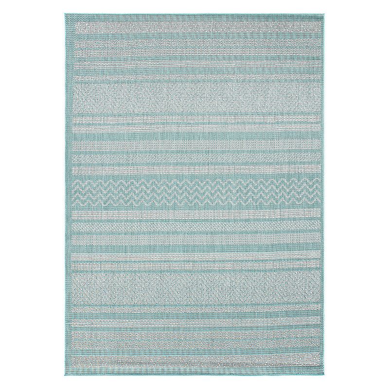 World Rug Gallery Contemporary Bohemain Stripes Indoor/Outdoor Waterproof Patio Area Rug