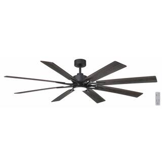 Home Decorators Collection Intervale 72 in. Integrated CCT LED IndoorOutdoor Matte Black Ceiling Fan with Light and Remote Control Included N609A-MBK