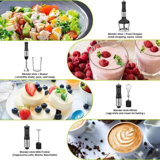 Edendirect 20-Speed Black 7 in 1 Immersion Blender with Ice Crusher Bracket Whisk Milk Frother 500 ml Chopper and 600 ml Beaker GDLBYHBXY2180