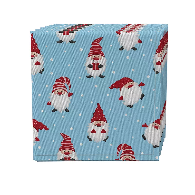 Napkin Set of 4， 100% Cotton， 20x20， Holiday Gnomes