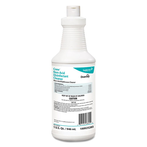 Diversey Crew Neutral Non-Acid Bowl and Bathroom Disinfectant | 32 oz Squeeze Bottle， 12