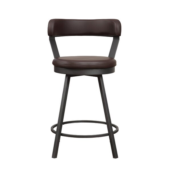 Belmar Swivel Counter Height Barstool (Set of 2)， Brown