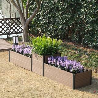 EverBloom 113 in. L x 21 in. W x 1421 in. H Terraced Triple Garden Bed Composite Raised Bed K2201