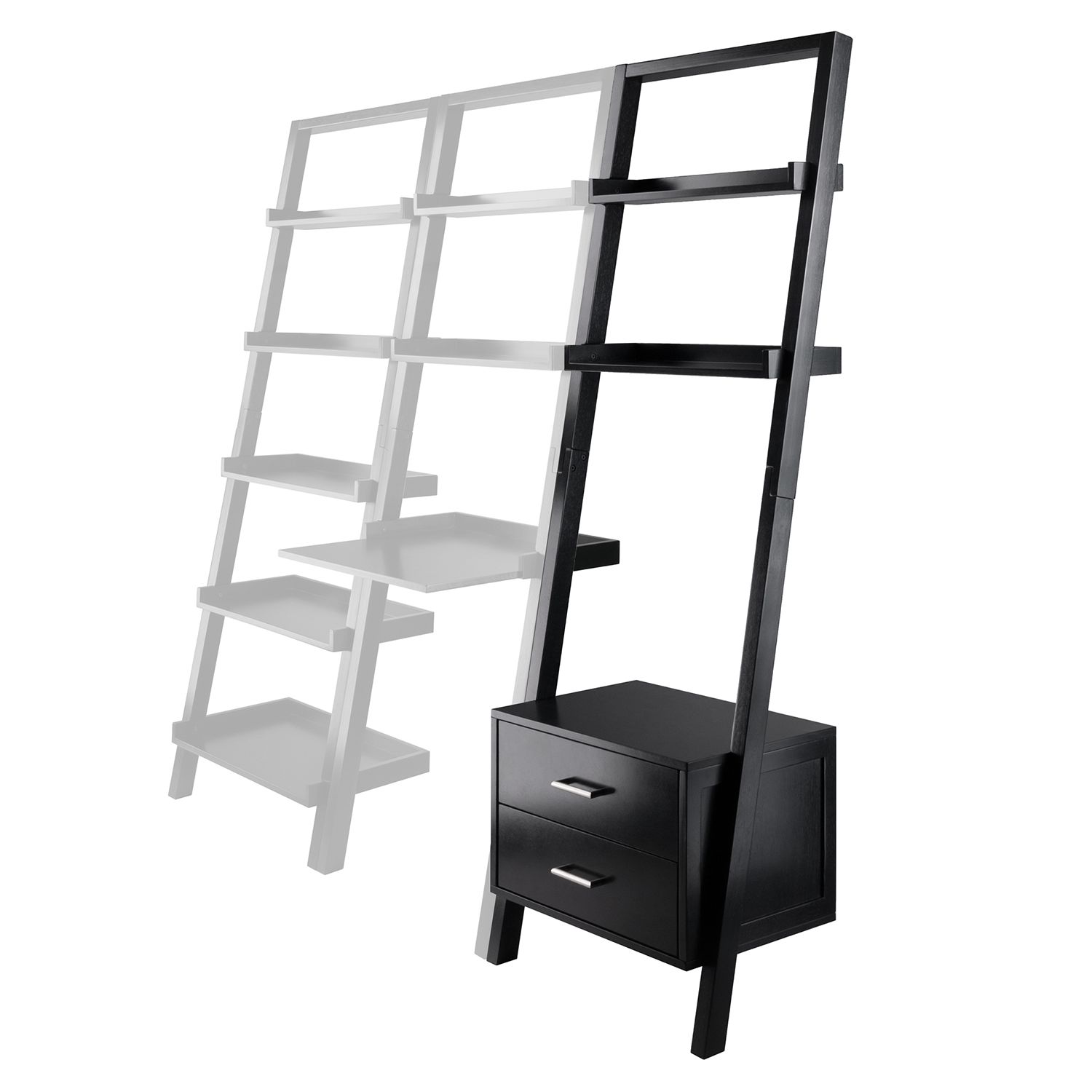 Winsome Bellamy Leaning Shelf with Storage