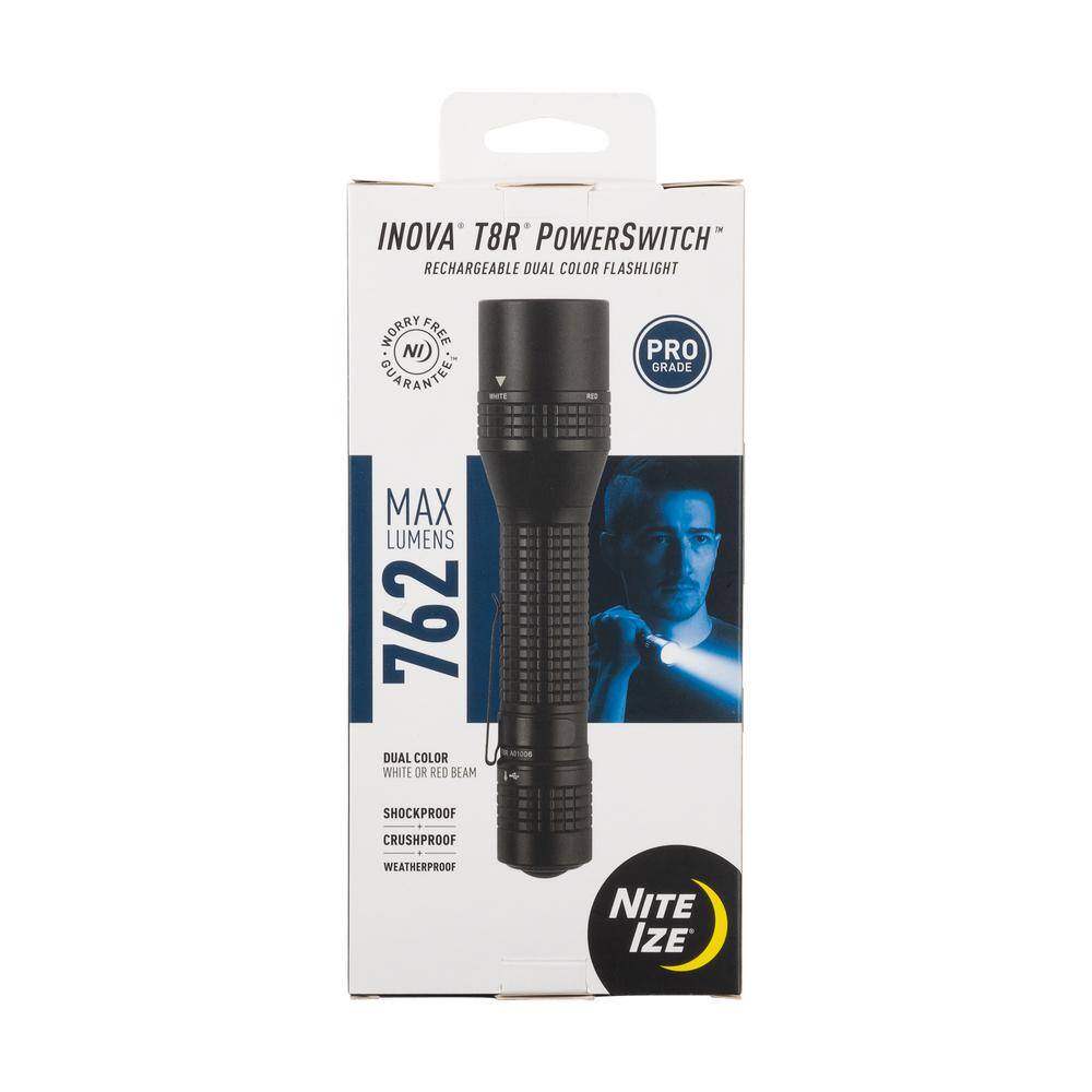 Nite Ize Inova T8R PowerSwitch Rechargeable Dual Color Flashlight T8RA-01-R8