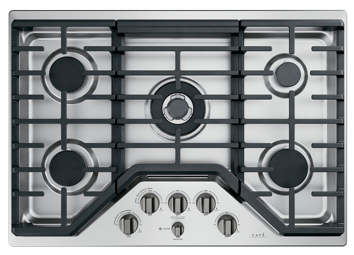 Cafe Brushed Black Gas Cooktop Knobs