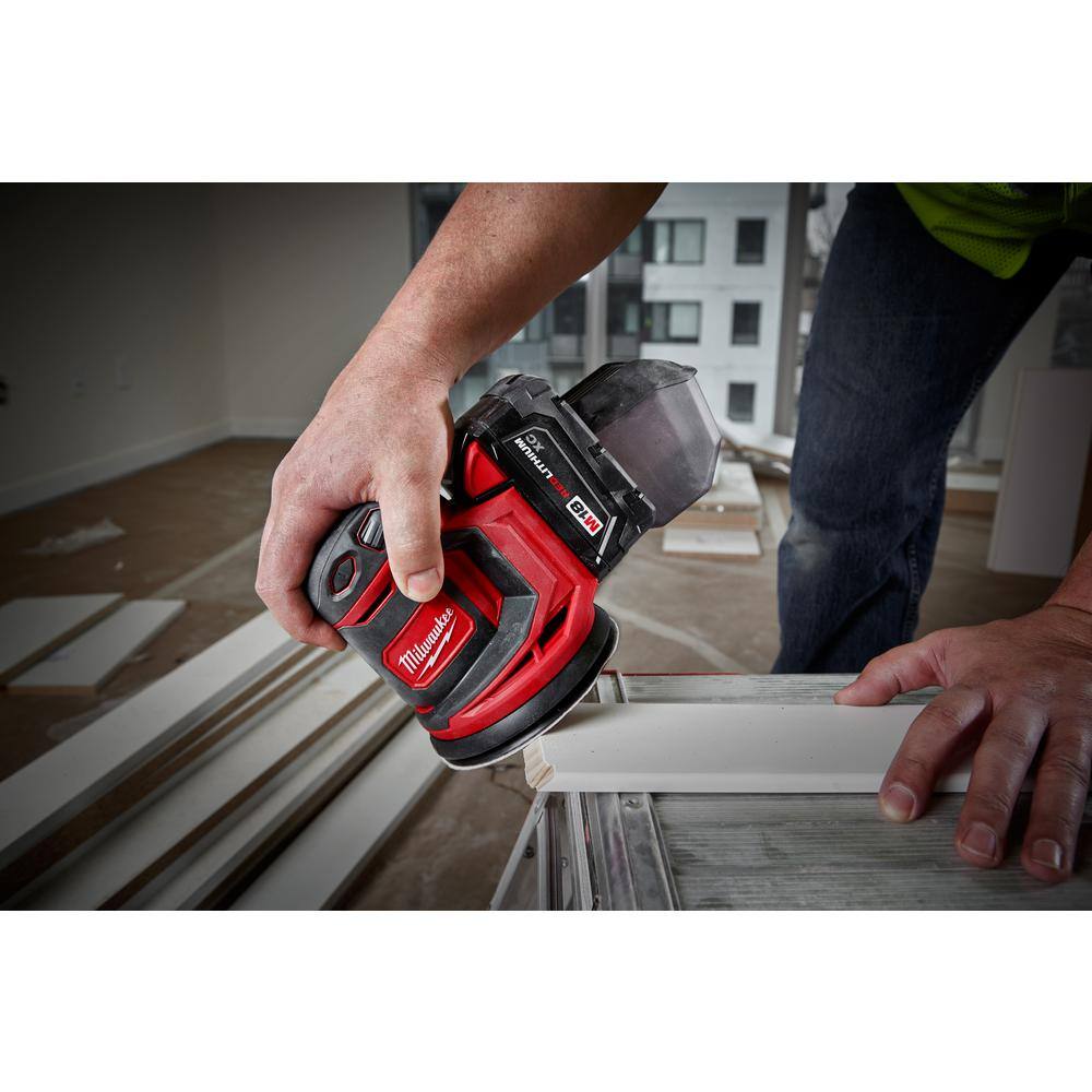 MW M18 18V Lithium-Ion Cordless 6-12 in. Circular Saw with M18 5 in. Random Orbit Sander 2630-20-2648-20