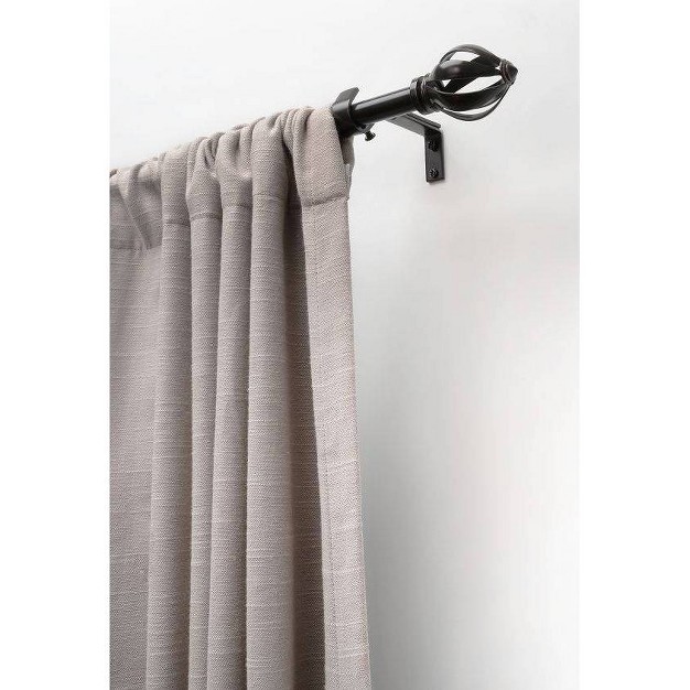 Decorative Drapery Single Rod Set With Acron Cage Finials Oil Rubbed Bronze Lumi Home Furnishings