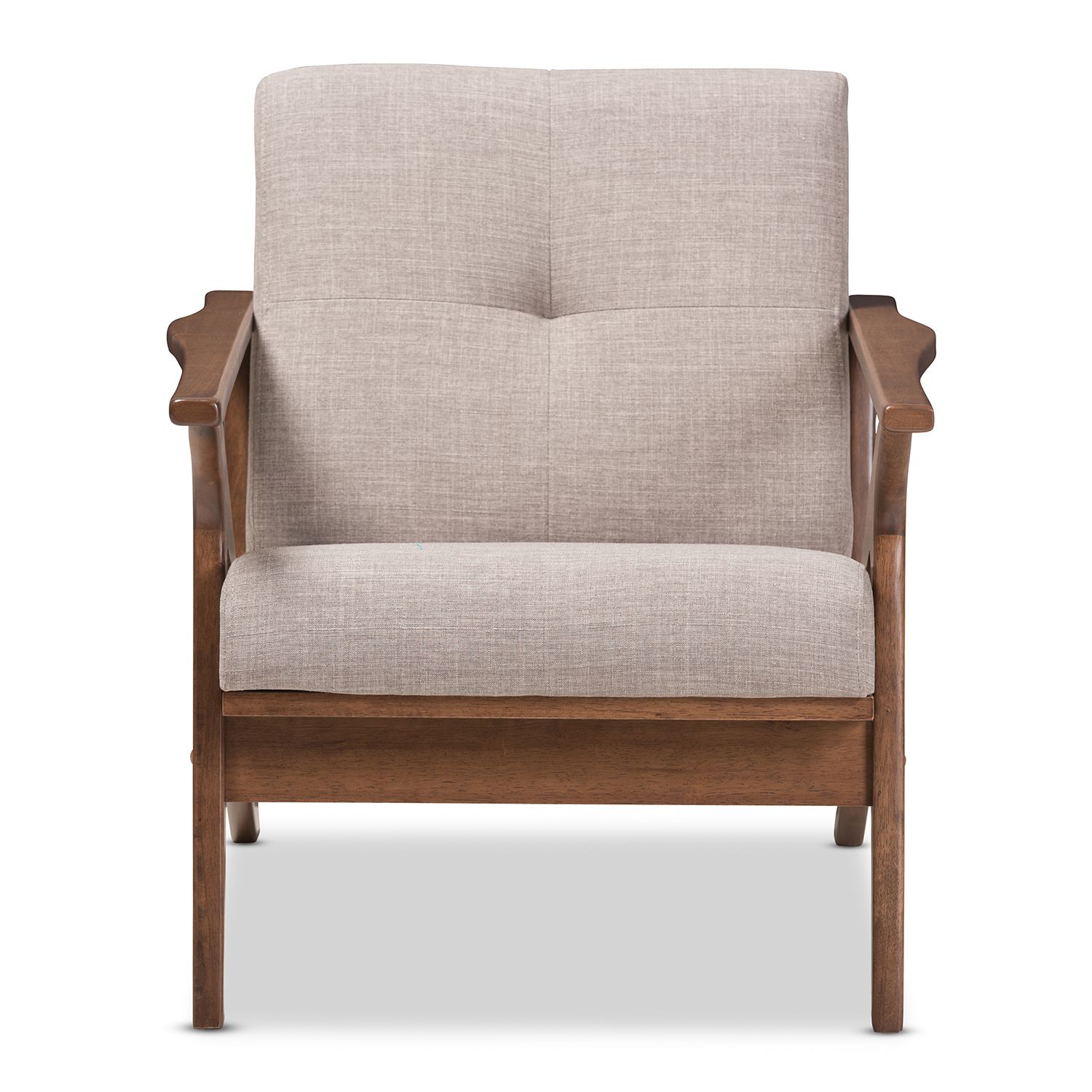 Baxton Studio Bianca Gray Mid-Century Modern Arm Chair