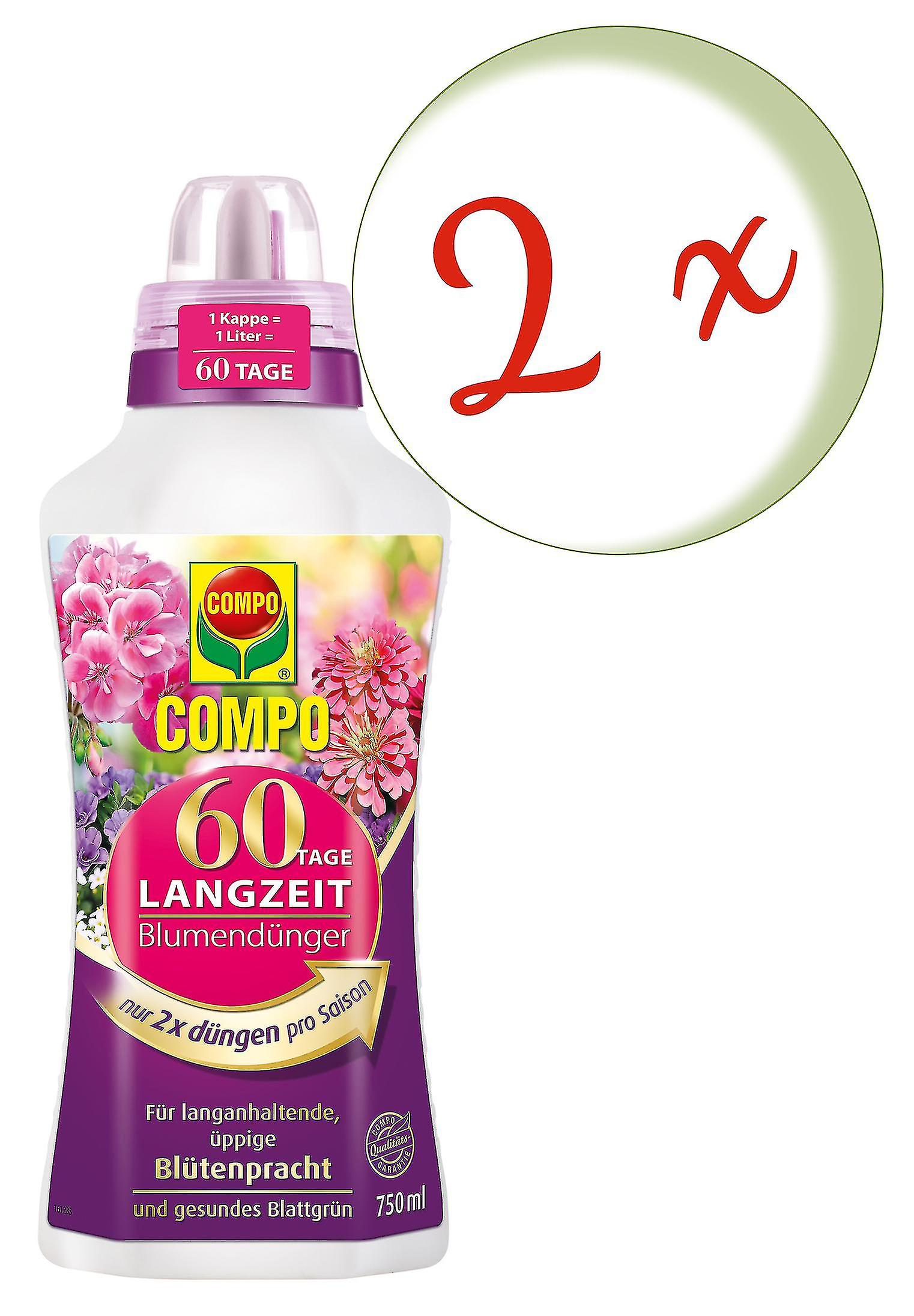 2 x COMPO 60 days long-term flower dull， 750 ml