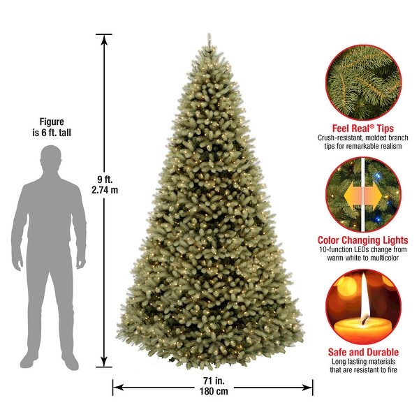 National Tree Company 9 ft. Downswept Douglas Fir Tree with Dual Color LED Lights