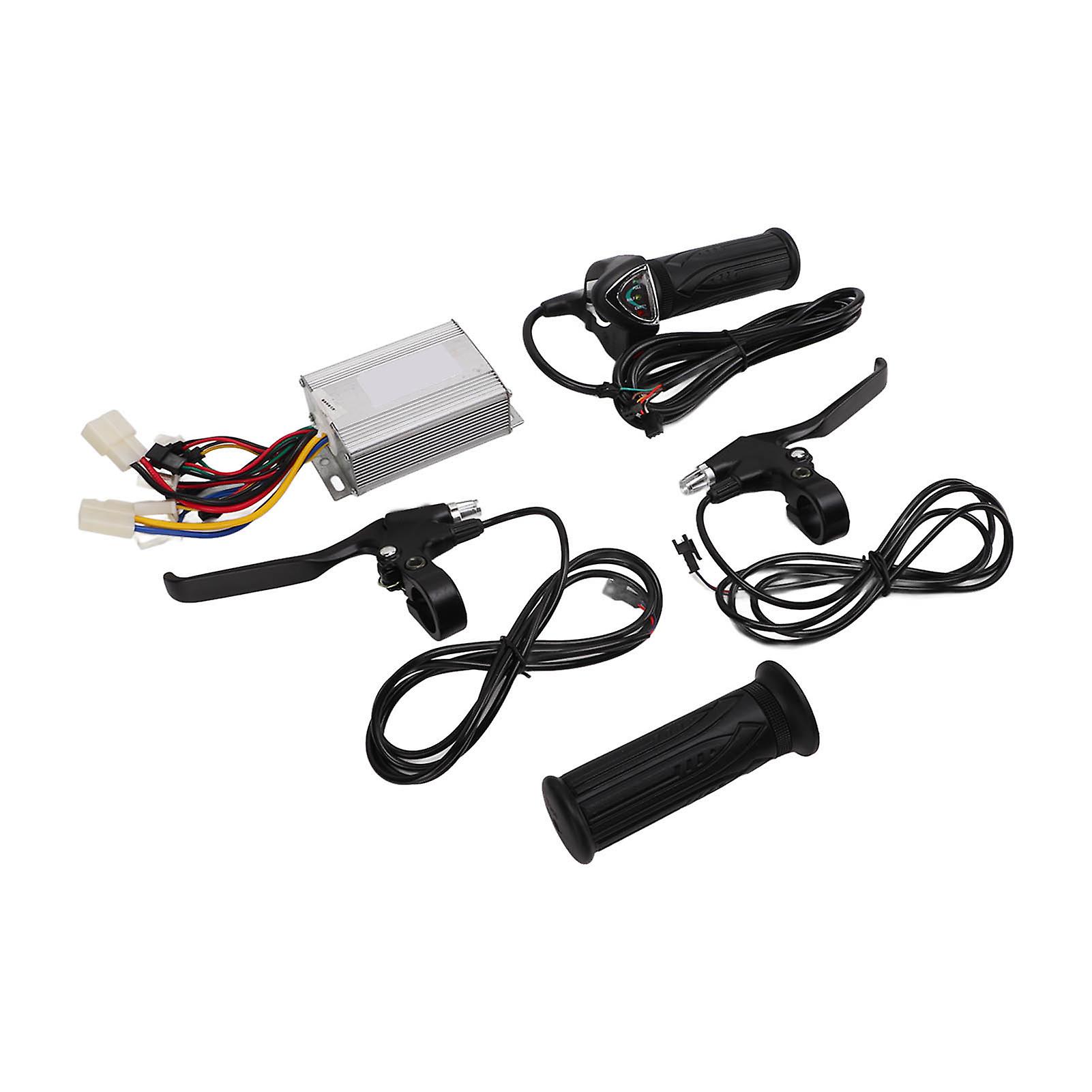 36v 500w Brush Motor Controller Kit With Twist Throttle Grips And Brake Levers For Electric Bicycle