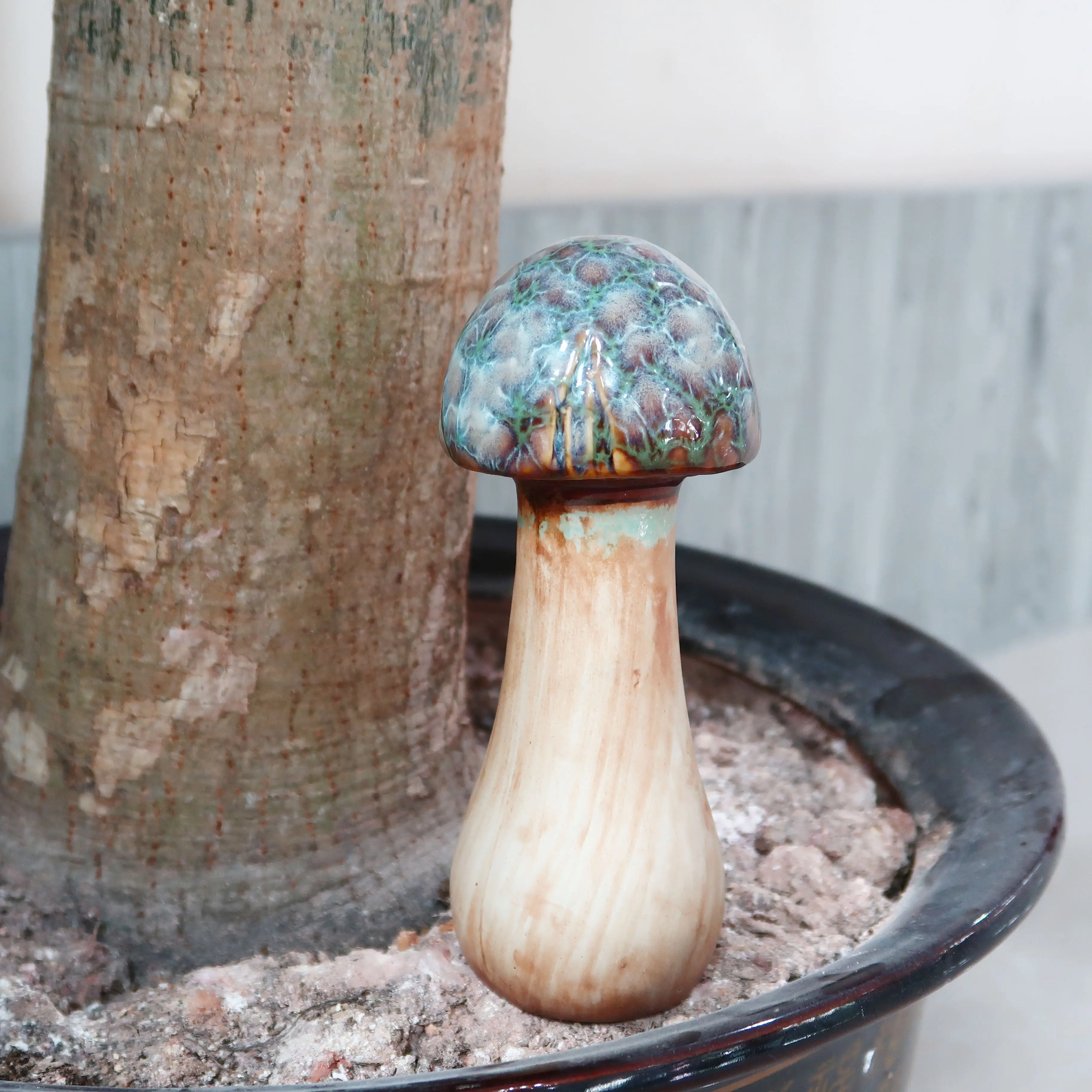 Wholesale Ceramic Ornament Simulation Mushroom Handmade Garden Accessories Decoration Artificial Plant Ornament Ceramic Mushroom