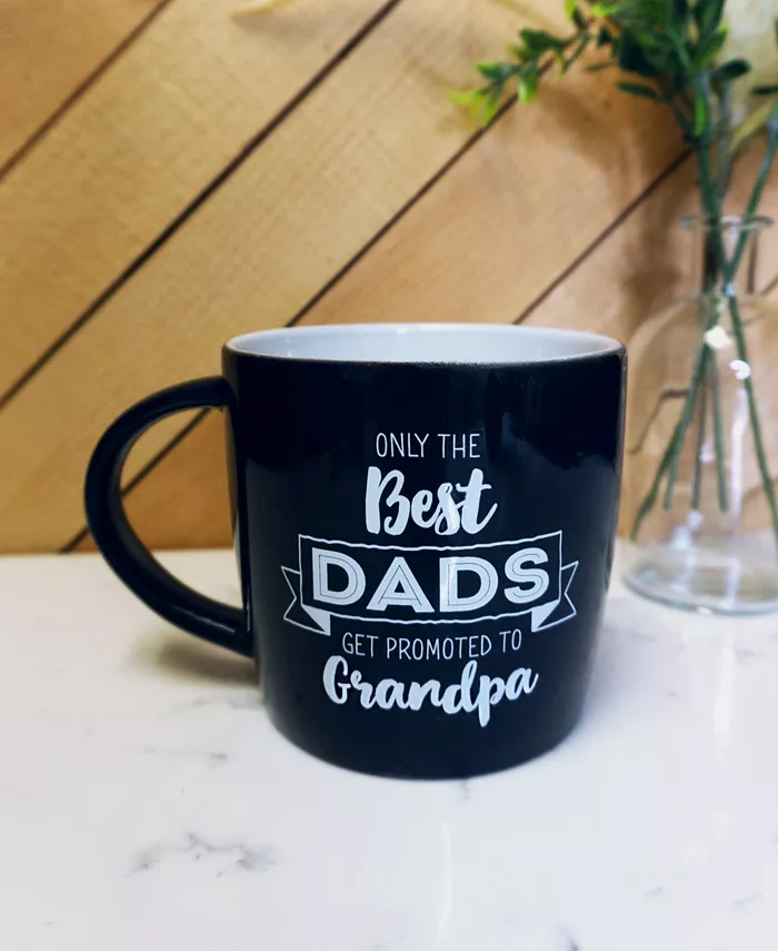 TMD Holdings Best Dads Best Moms Promoted Navy and Florals Ceramic Lovisa Mug and Stemless Wine Set