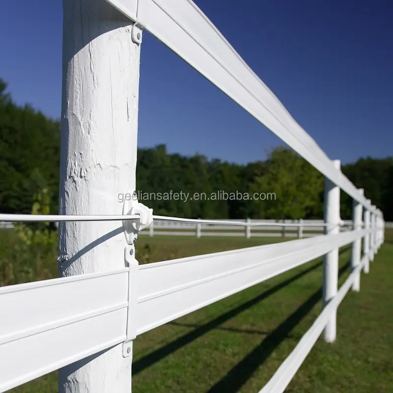 Flexible PVC horse fencing factory supply   2 3 4 rail horse fence   valla de estacas