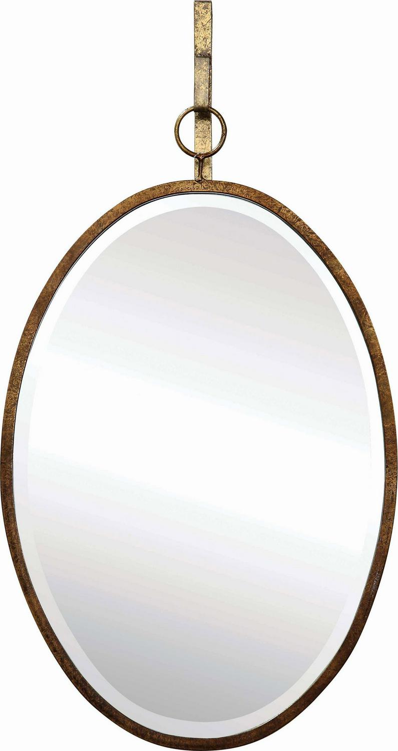 Woven Paths Oval Wall Mirror with Distressed Metal Frame and Hanging Bracket (Set of 2 Pieces)  Crowdfused