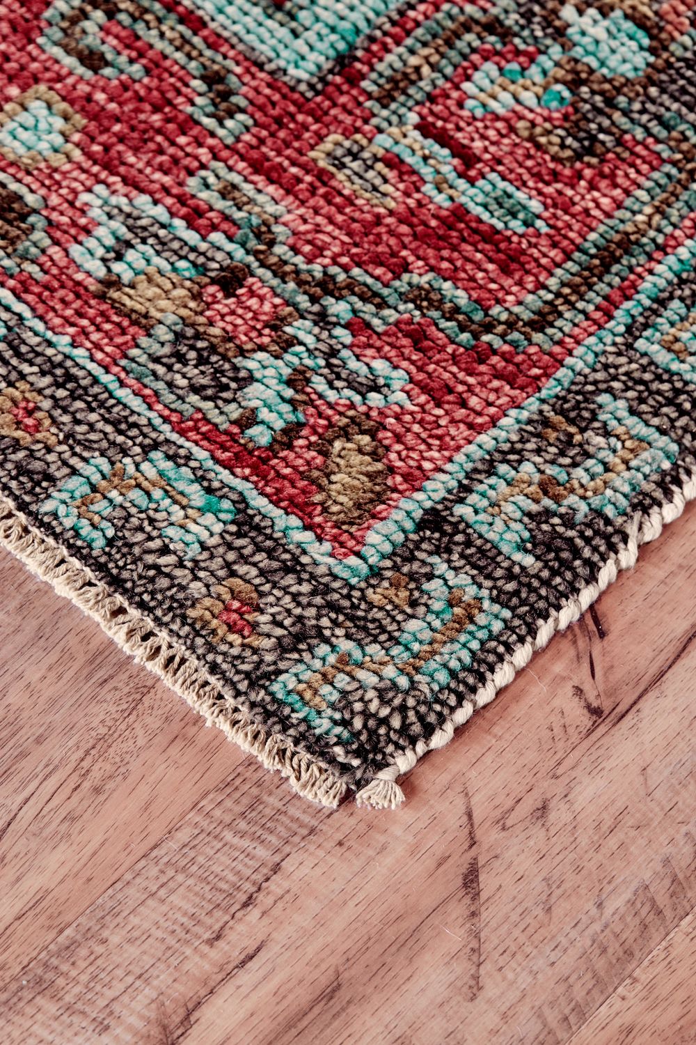 Bashyr Hand Knotted Rust and Blue Rug by BD Fine