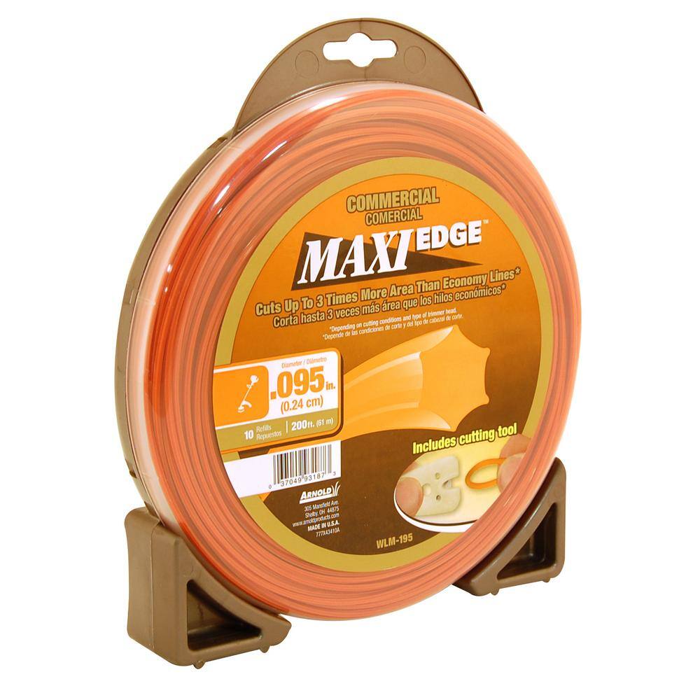 Arnold Commercial Maxi-Edge 200 ft. 0.095 in. Universal 6 Point Star Trimmer Line with Line Cutting Tool WLM-195