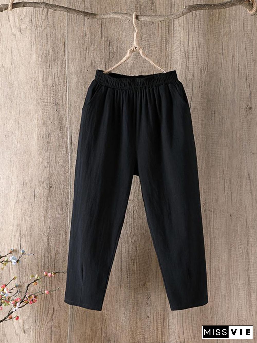 Loose Haren Casual Nine-Quarter Pants