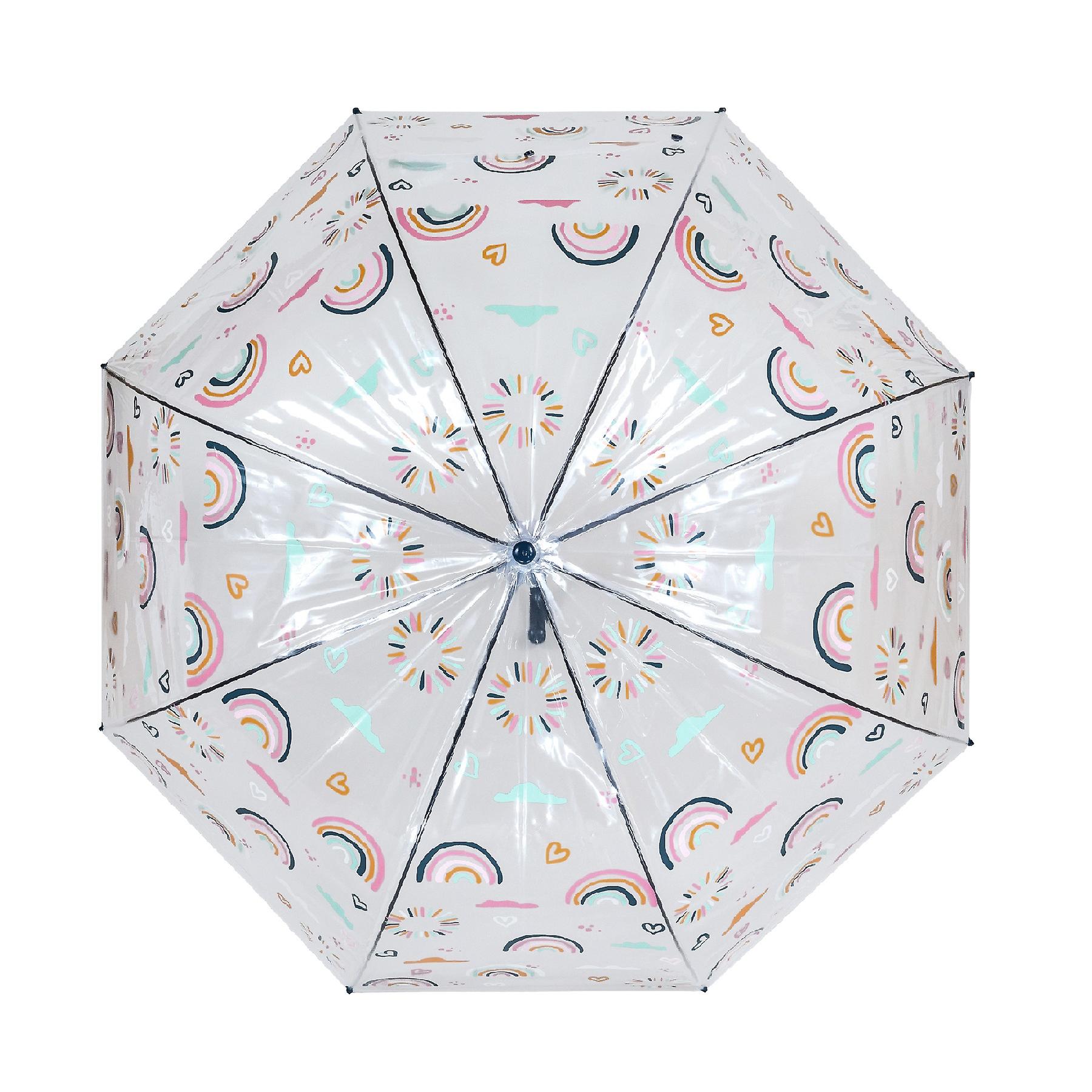 Susino Womens/Ladies Rainbow and Hearts Dome Umbrella