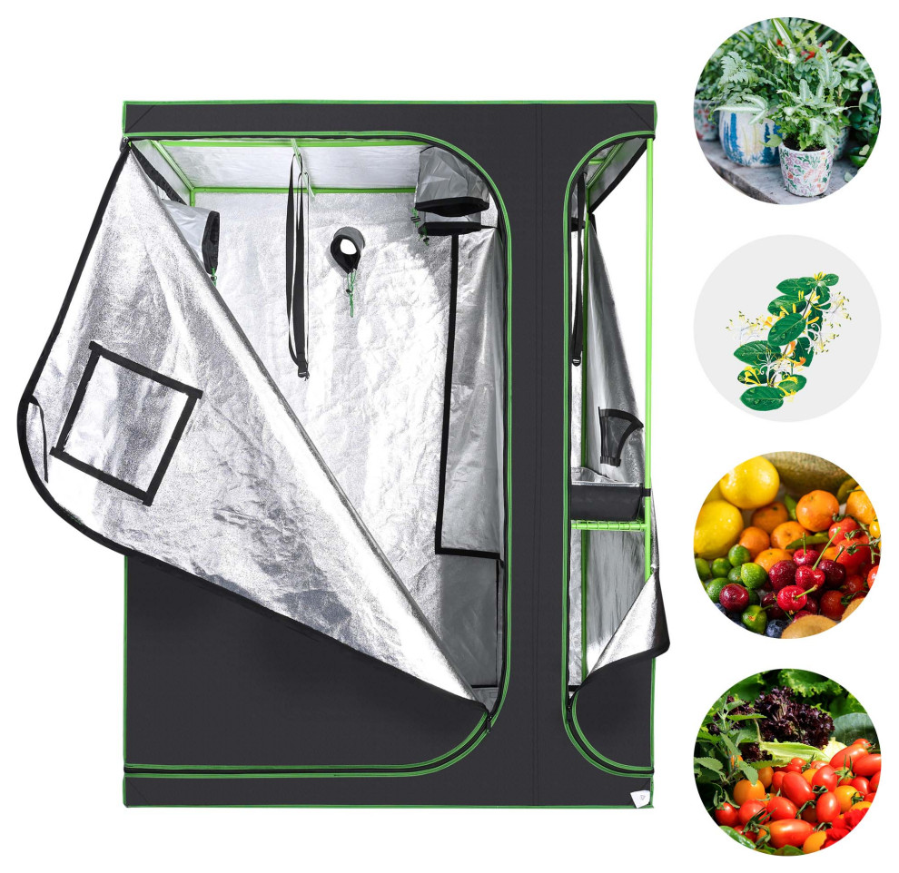 LAGarden 60 quotx48 quotx80 quot2in1 Grow Tent Reflective Mylar Hydroponic Plant Indoor   Greenhouses   by Yescom  Houzz