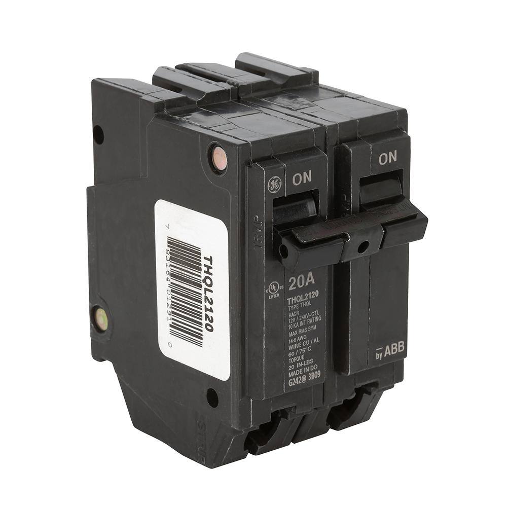 GE Q-Line 20 Amp 2 in. Double-Pole Circuit Breaker THQL2120