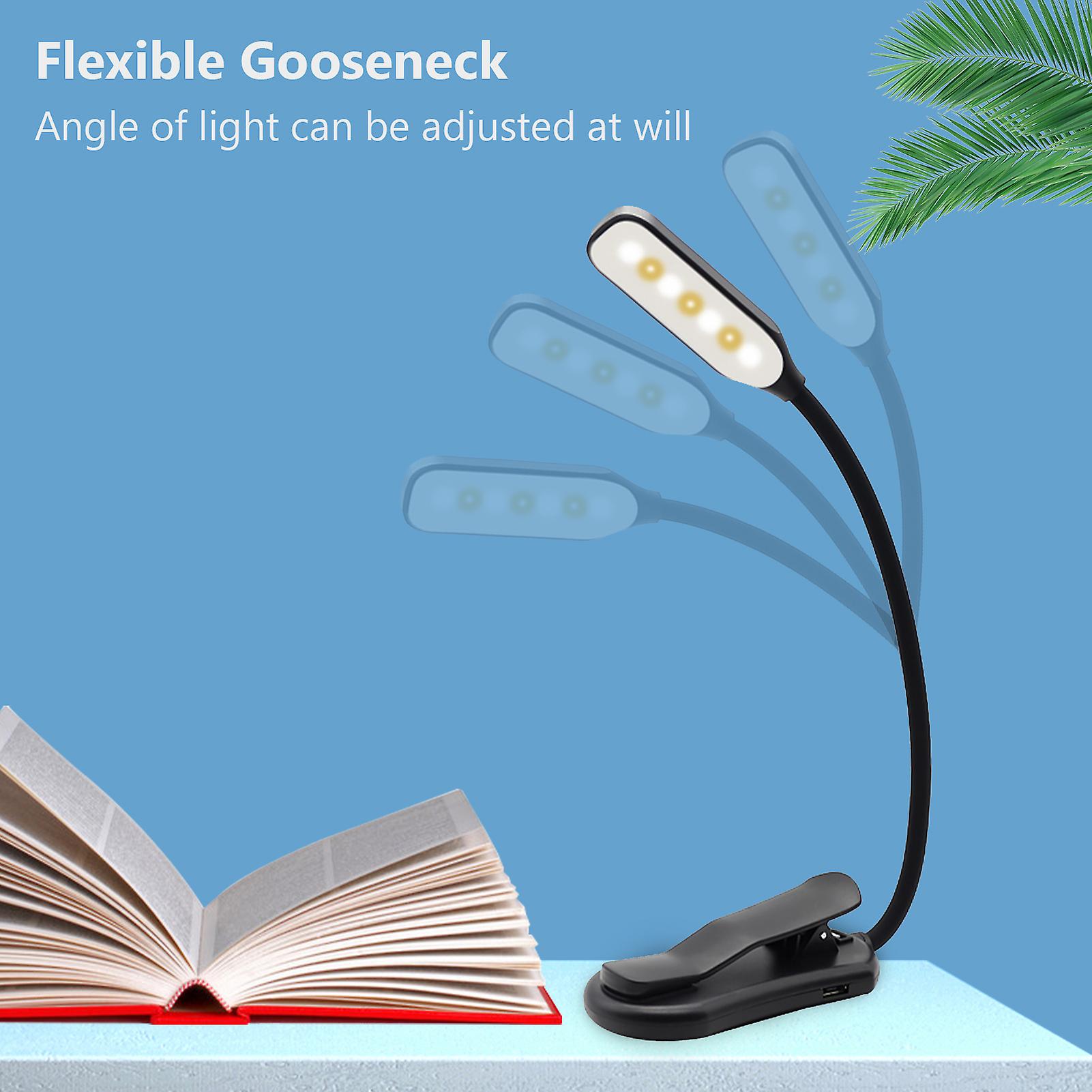 Rechargeable Book Light 7 Led Reading Light With 3 Brightness Night Reading Lamp Touch Switch Bedside Book Light For Bookworms Kids Easy Clip On Book