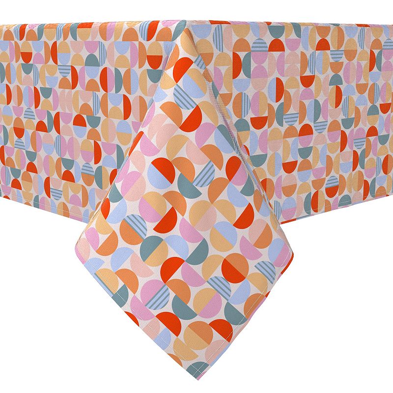 Square Tablecloth， 100% Cotton， 60x60， Vintage Style Abstract