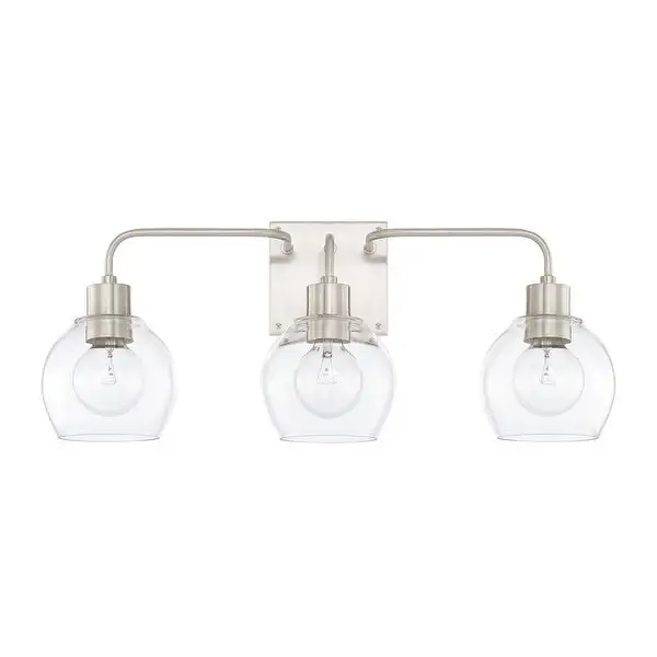 Tanner Clear Glass 3-light Bath/ Vanity Fixture