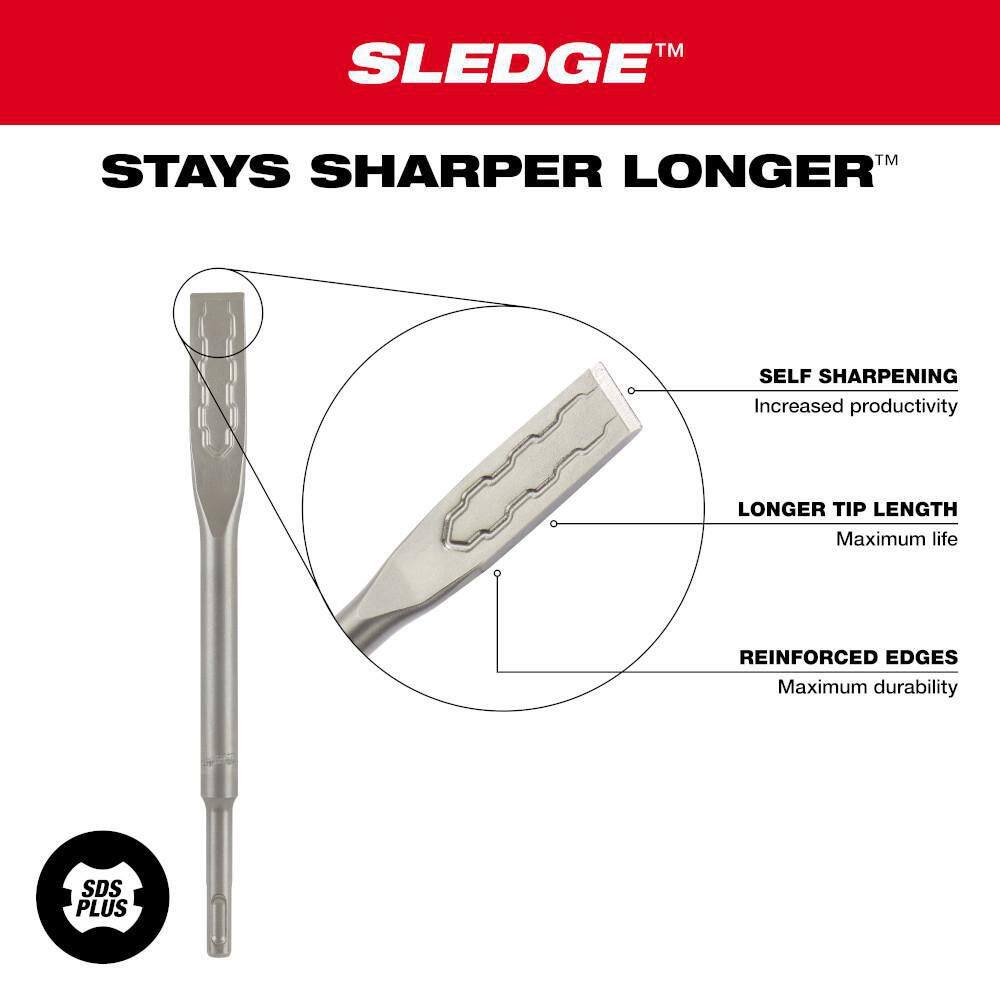 MW 34 in. X 10 in. SLEDGE SDS-PLUS Flat Chisel 48-62-6052