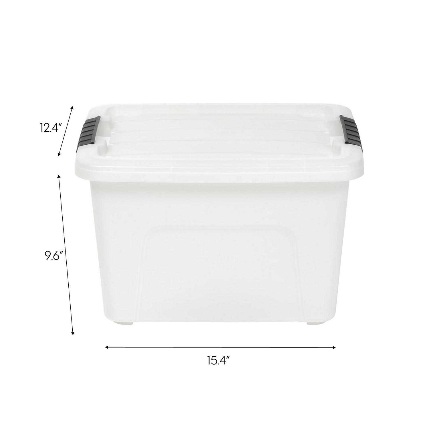 IRIS USA 19 Quart Stack and Pulla c Plastic Storage Box with Buckles Pearl Set of 8  Crowdfused