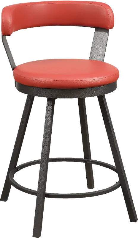 Appert Retro Red Swivel Counter Height Stool