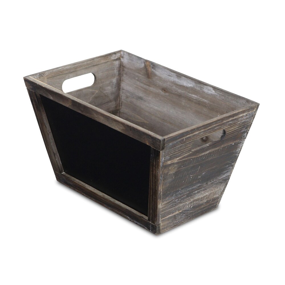 Cheungs Since Large Wooden Storage Bin with Chalkboard Front