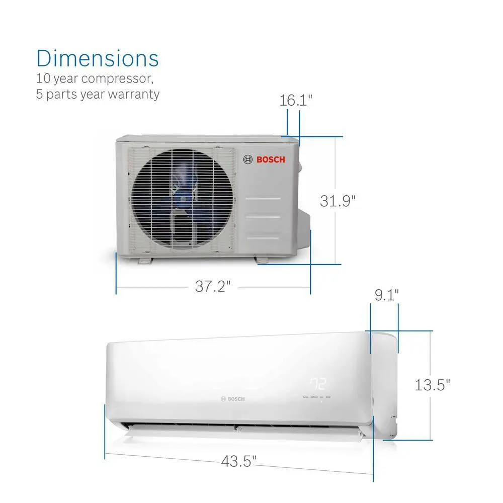 Bosch Max Performance 4-Zone 36000 BTU 3 Ton Ductless Mini Split Air Conditioner with Heat Pump 230-Volt 8733954451