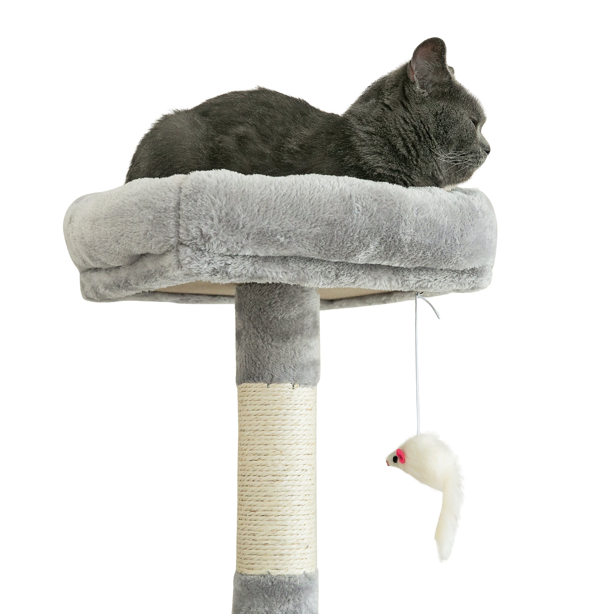 MWPO 63.8-in Multi-Level Cat Tree with Condo and Scratching Post Tower,Light Gray