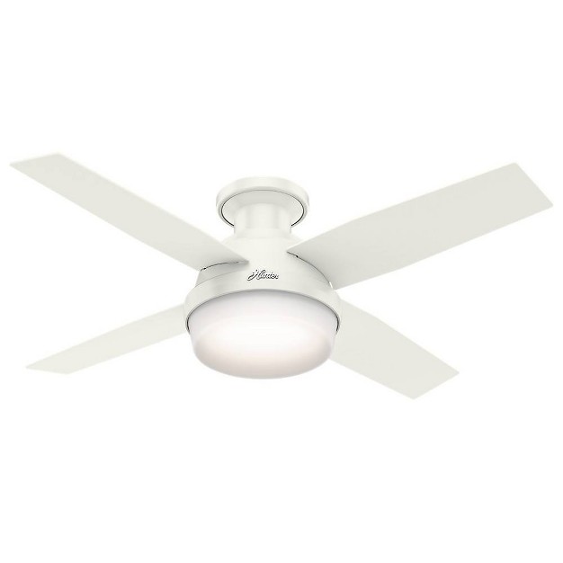 Dempsey Low Profile Ceiling Fan With Remote includes Led Light Bulb Hunter Fan